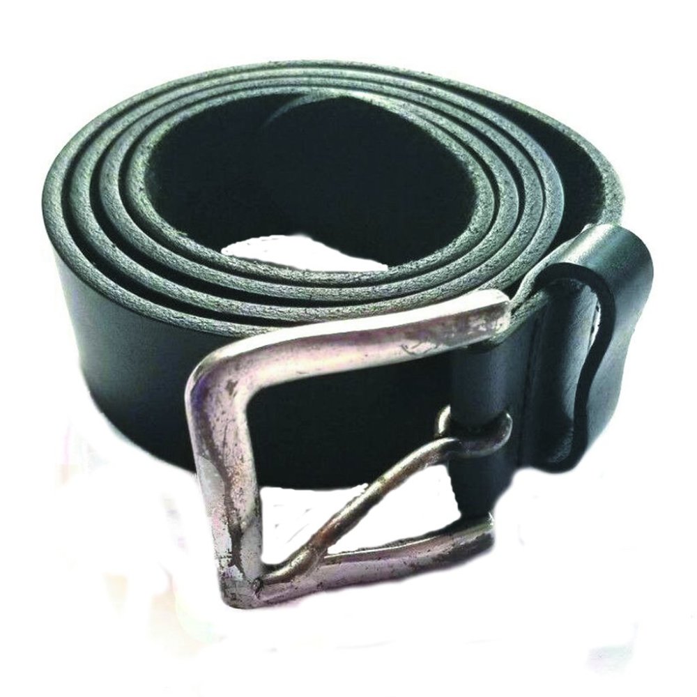 Milos Belt Blk Fashion Leather Mens Silver Buckle
